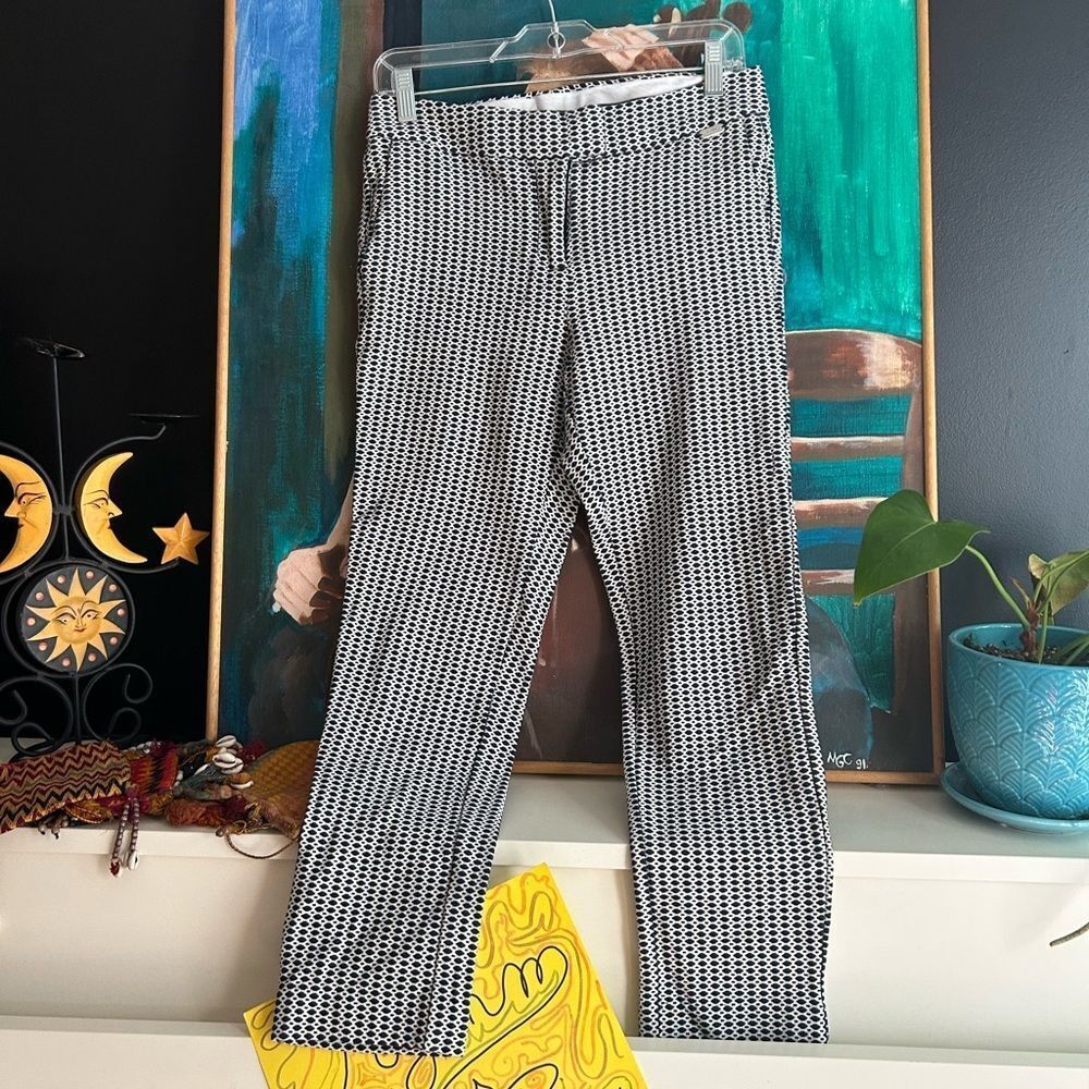 ALFRED SUNG Monochrome Patterned Cropped Pants 4